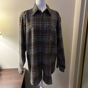 Pendleton Wool Plaid Shirt - Brown and Blue Size XL